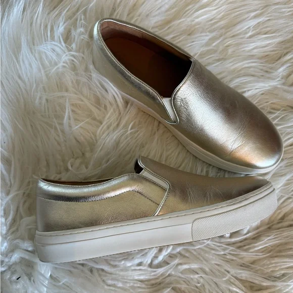 Tory Burch Metallic Gold Slip-On Shoes - Picture 3 of 7